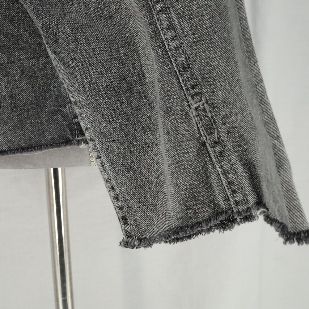 Kensie Jeans Jacket Womens Large Gray Cotton Denim Luxe Raw Hems Vintage - Picture 11 of 16